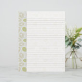 Papier Tons de Chartreuse Vert Retro Motif Floral (Debout devant)