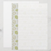 Papier Tons de Chartreuse Vert Retro Motif Floral (Devant / Derrière)