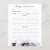 Papier Tons de la Dusty Purple Blooms Fête des mariées Re (Devant)