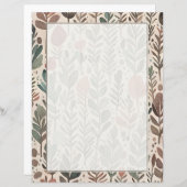 Papier Tons de la Terre botanique (Devant / Derrière)