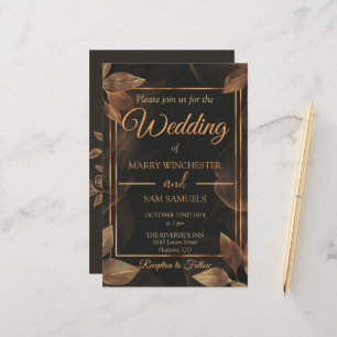 Papier Tons de terre Faire-part de mariage minimaliste