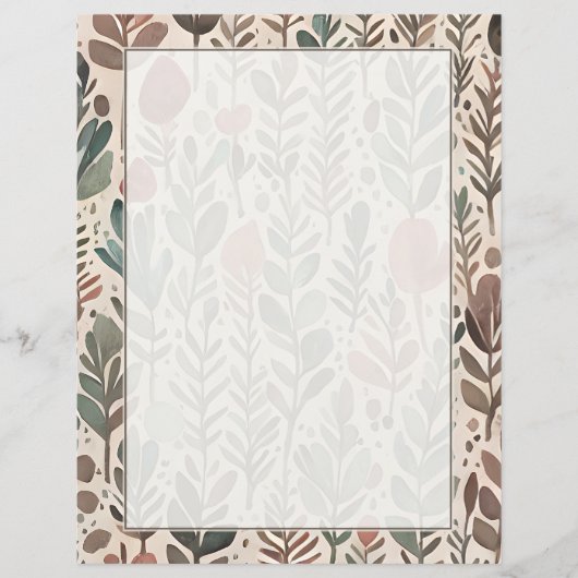 Papier Tons terre botanique (Devant)