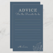 Papier Topaz Blue Fleur sauvage Conseils pour les parents (Devant / Derrière)