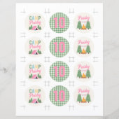Papier Toppers de cupcake de Camping pour filles (Devant)