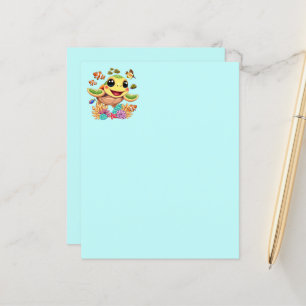 Papier Tortue de mer Bébé heureux et mignonne personnage