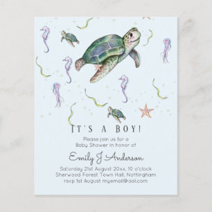 Papier Tortue de mer et amis bébé garçon ou fille douche 