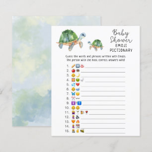 Papier Tortue de mer - Jeu d'images Emoji Baby Shower