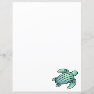 Papier tortue de mer peinte à l'aquarelle dessin animé bl