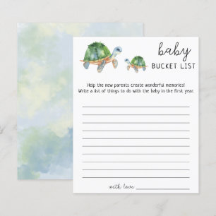 Papier Tortue marine - jeu de liste de seau de bébé