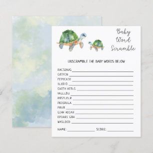 Papier Tortues - Bébé Mot Scramble   Jeu Baby shower