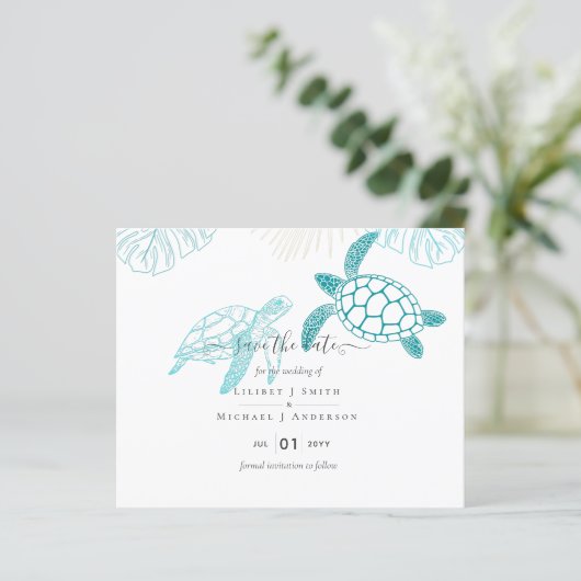 Papier Tortues de mer Mariage Art moderne (Debout devant)