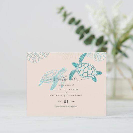 Papier Tortues de mer Mariage Art moderne (Debout devant)