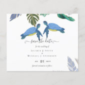 Papier Tortues de mer Mariage bleu jaune (Devant)