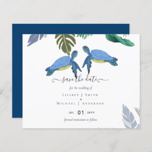 Papier Tortues de mer Mariage bleu jaune