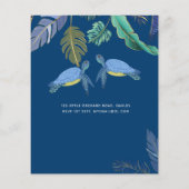 Papier Tortues de mer Mariage bleu jaune (Dos)
