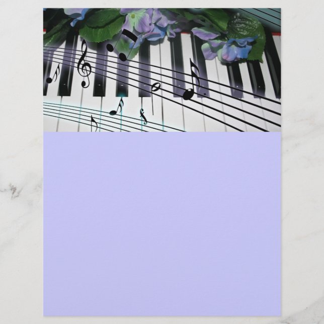 Papier Touches et fleurs de piano (Devant)