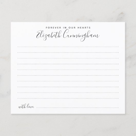 Papier Toujours dans nos coeurs Élégante présence funérai (Devant)