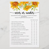 Papier Tournesol au-dessus ou sous la douche nuptiale (Devant)