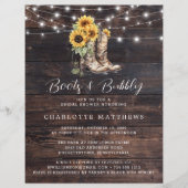 Papier Tournesol Boots Bubbly Invitation de douche nuptia (Devant)