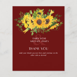 Papier Tournesol Bourgogne Merci Mariage