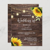 Papier Tournesol Budget, Mariage à cordes en bois Mason (Devant / Derrière)