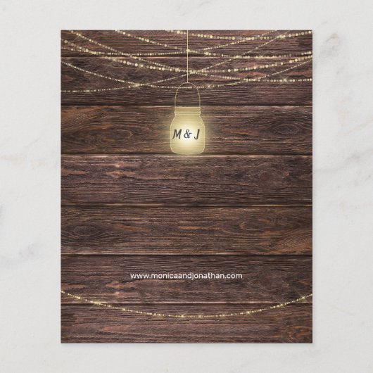 Papier Tournesol Budget, Mariage à cordes en bois Mason (Dos)