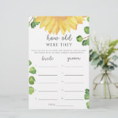 Papier Tournesol d'aquarelle Quel âge avaient-ils le jeu (Debout devant)