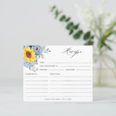 Papier Tournesol Dusty Bleu Ardoise Peony Floral Recette (Debout devant)