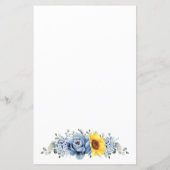 Papier Tournesol Dusty Blue Slate Fête des mariées Bingo (Dos)