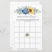 Papier Tournesol Dusty Blue Slate Fête des mariées Bingo (Devant / Derrière)