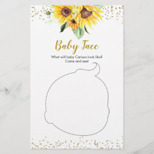 Papier Tournesol est sur le chemin Baby shower Baby Face