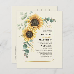 Papier Tournesol Eucalyptus Mariage Invitation florale