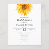 Papier Tournesol | Invitation de douche nuptiale (Devant)