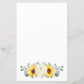 Papier Tournesol ivoire pivoine Fête des mariées florale  (Dos)
