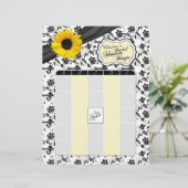 Papier Tournesol jaune Fleur noire Bingo Baby Shower (Debout devant)
