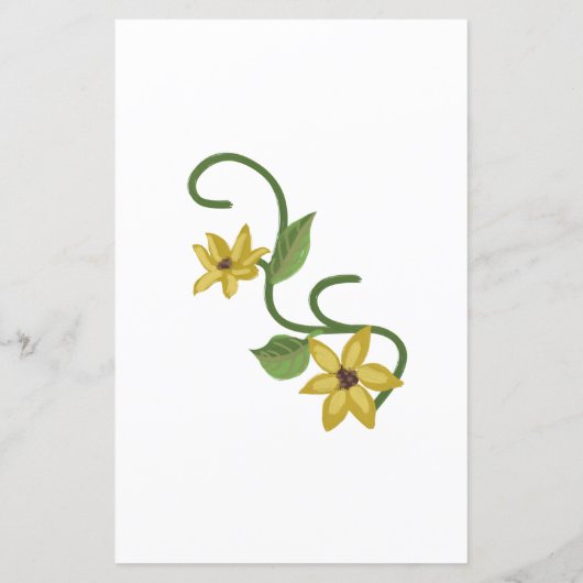 Papier Tournesol Jaune Floral Huile de la main dessinée (Dos)