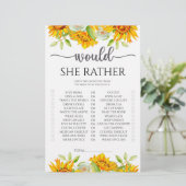 Papier Tournesol Jeu de douche de mariée « Would she rath (Debout devant)
