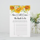 Papier Tournesol l'âge était le jeu de la future mariée (Debout devant)