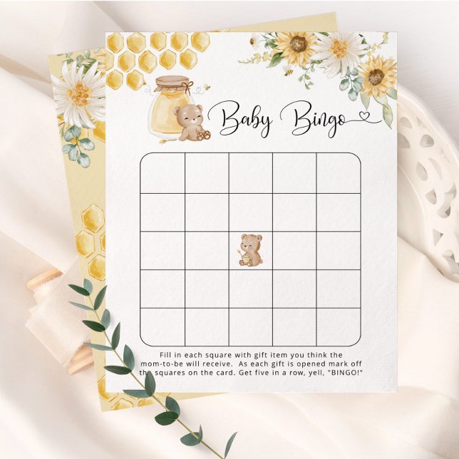 Papier Tournesol miel ours Baby jeu de bingo (Créateur téléchargé)