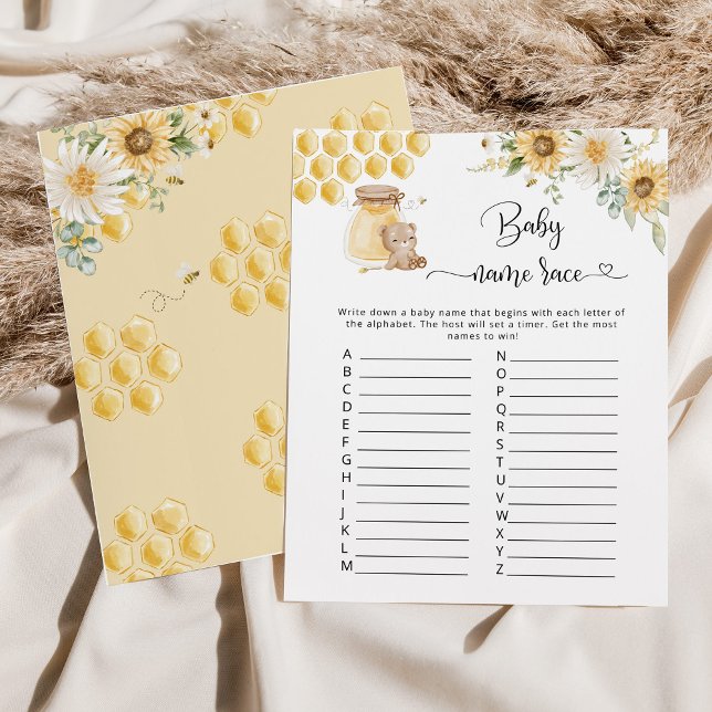 Papier Tournesol miel ours Nom de bébé jeu de course (Créateur téléchargé)