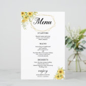 Papier Tournesol Or Géométrique Rustique Mariage élégant (Debout devant)