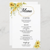 Papier Tournesol Or Géométrique Rustique Mariage élégant (Devant / Derrière)