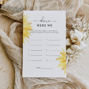 Papier Tournesol Où étions-nous jeu de douche nuptiale