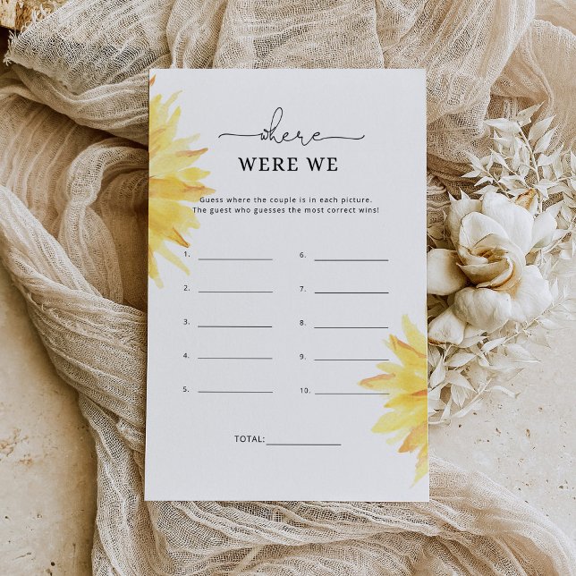 Papier Tournesol Où étions-nous jeu de douche nuptiale (Créateur téléchargé)