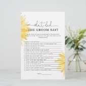 Papier Tournesol Qu'est-ce que le marié a dit jeu de la n (Debout devant)