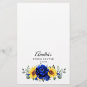 Papier Tournesol Rustique Bleu Royal Qui Suis-Je Jeu (Dos)