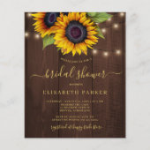 Papier Tournesol rustique BUDGET invitation à la douche n (Devant)
