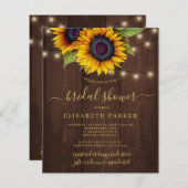 Papier Tournesol rustique BUDGET invitation à la douche n (Devant / Derrière)