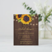 Papier Tournesol rustique BUDGET invitation à la douche n (Debout devant)