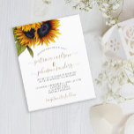 Papier Tournesol rustique élégant faire-part de mariage B<br><div class="desc">Boho chic élégant été ou d'automne mariage de automne élégant élégant modèle d'invitation à prix abordable avec un beau bouquet de tournesols et un script moderne tendance de fausse calligraphie or. Facile à personnaliser avec vos détails. Vous pouvez choisir de la customiser en changeant encore les polices et les couleurs...</div>